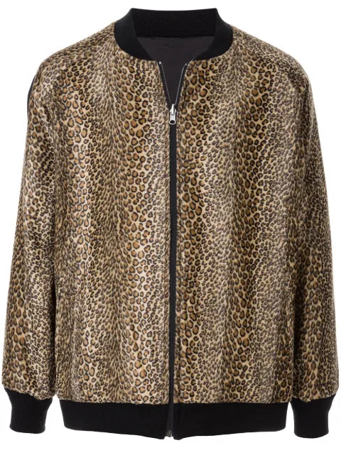 Needles leopard-print velour bomber jacket