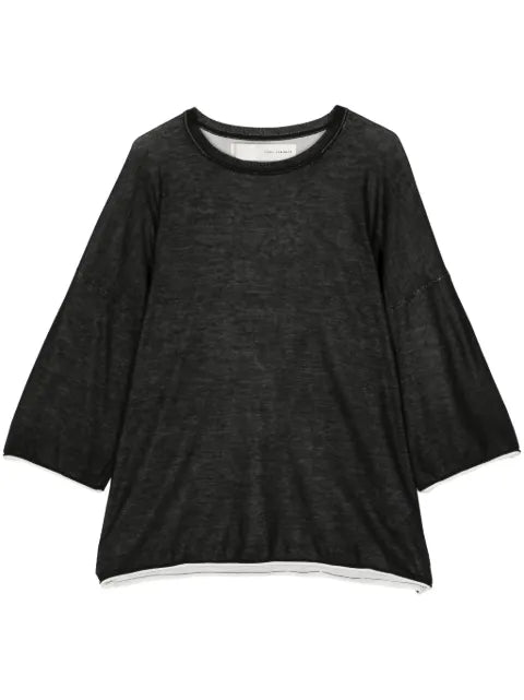 Isabel Benenato three-quarter length sleeves cotton jumper