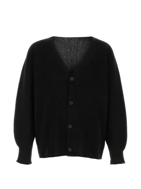 Homme Plissé Issey Miyake plissé-effect V-neck cardigan