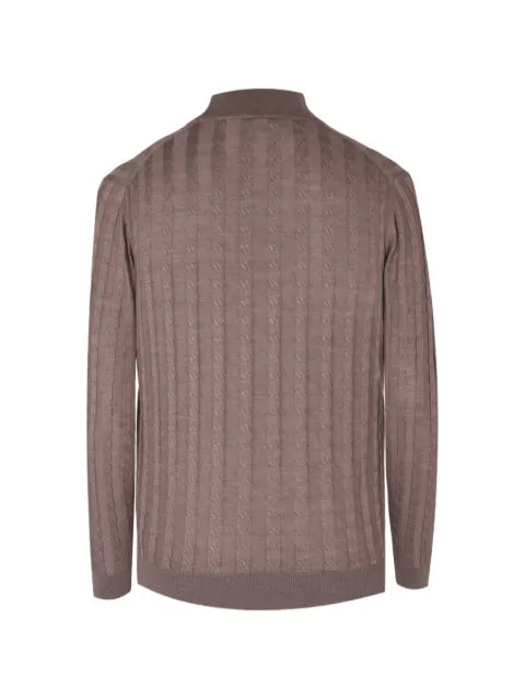 Pal Zileri cable-knit high-neck sweater
