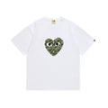 BAPE x PLAY Style Camo Heart Short-Sleeve Tee - White/Classic Green
