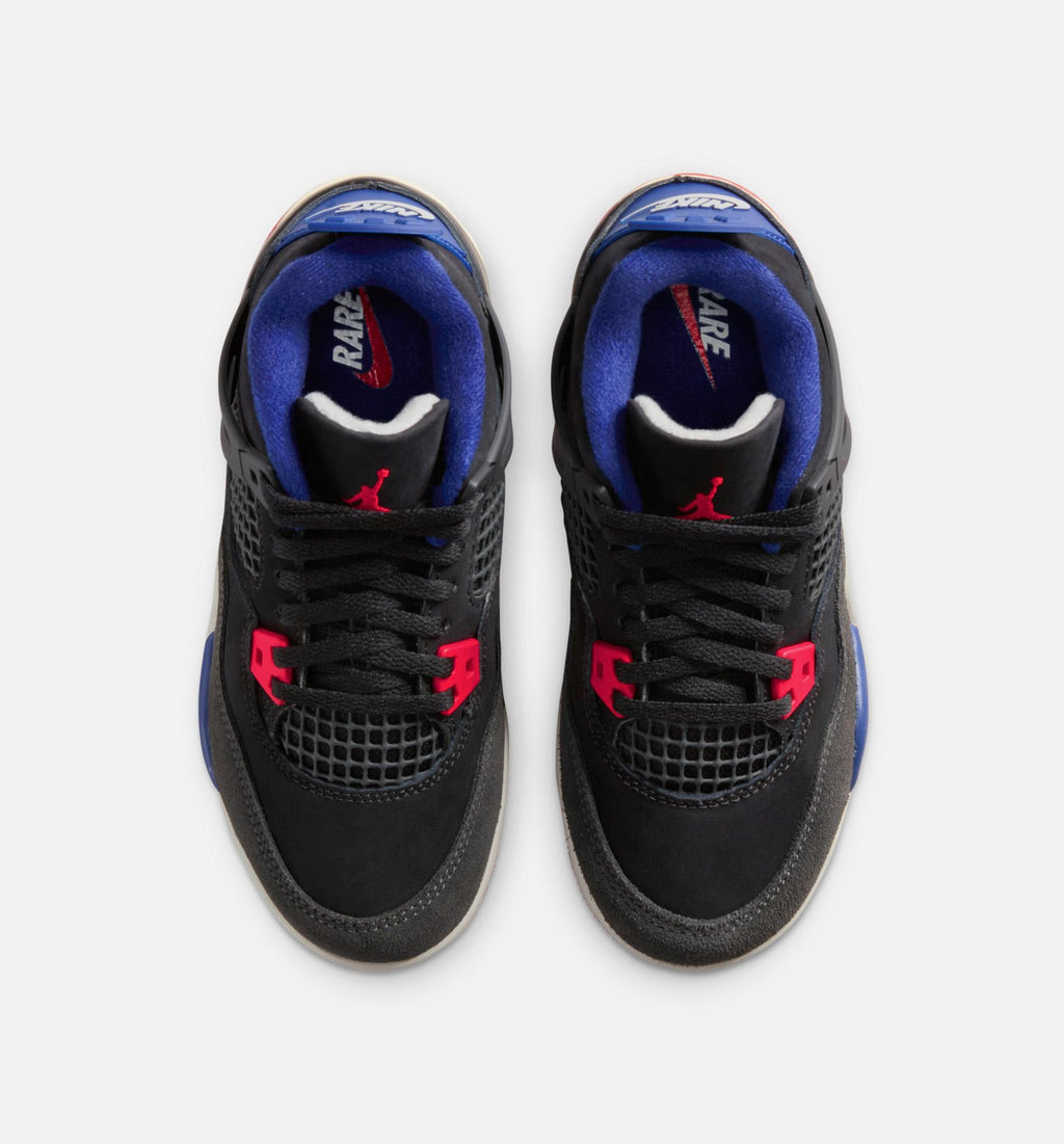Air Jordan 4 Retro Rare Air Preschool – Black/Fire Red/Deep Royal Blue