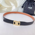 CELINE CL MEDIUM 25 MM REVERSIBLE FRAMED TRIOMPHE BELT BLACK AND BRONZE BROWN CALFSKIN LIGHT GOLD HARDWARE