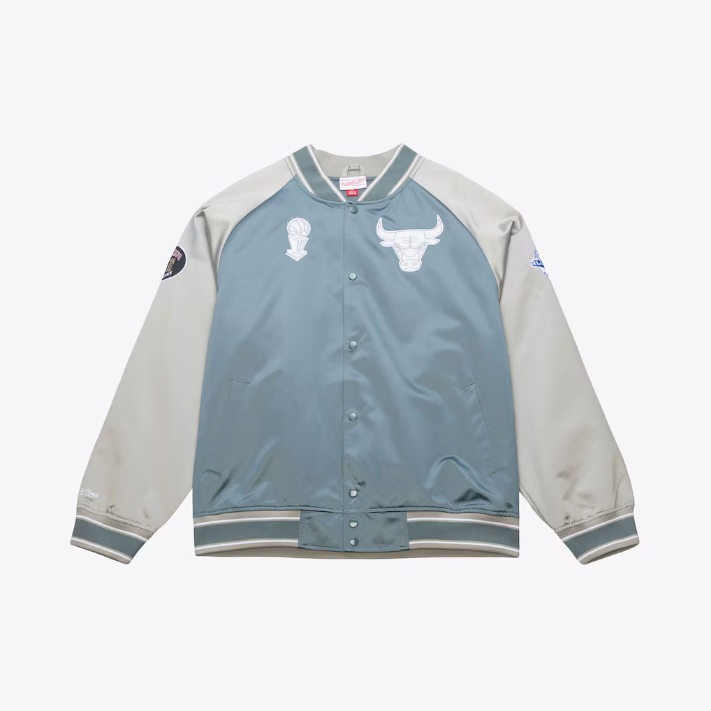 M&N NBA Chicago Bulls Thunderstorm Lightweight Satin Jacket