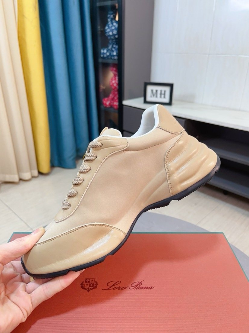 Loro Piana Beige Low-Top Sneakers