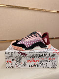 Dolce & Gabbana Pink Patterned Low-Top Sneakers