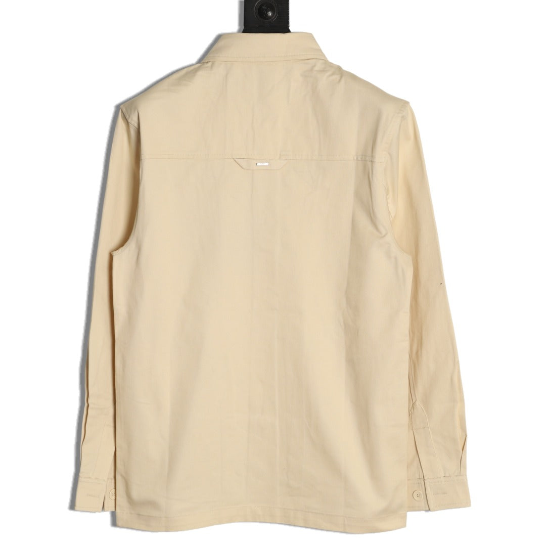 Louis Vuitton Flocked-Panel Shirt Jacket - Beige